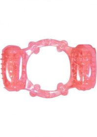 Humm Dinger Double Dinger Dual Vibrating Cock Ring Magenta