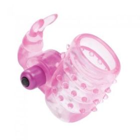 Basic Essentials Stretchy Bunny Enhancer Vibrating Pink